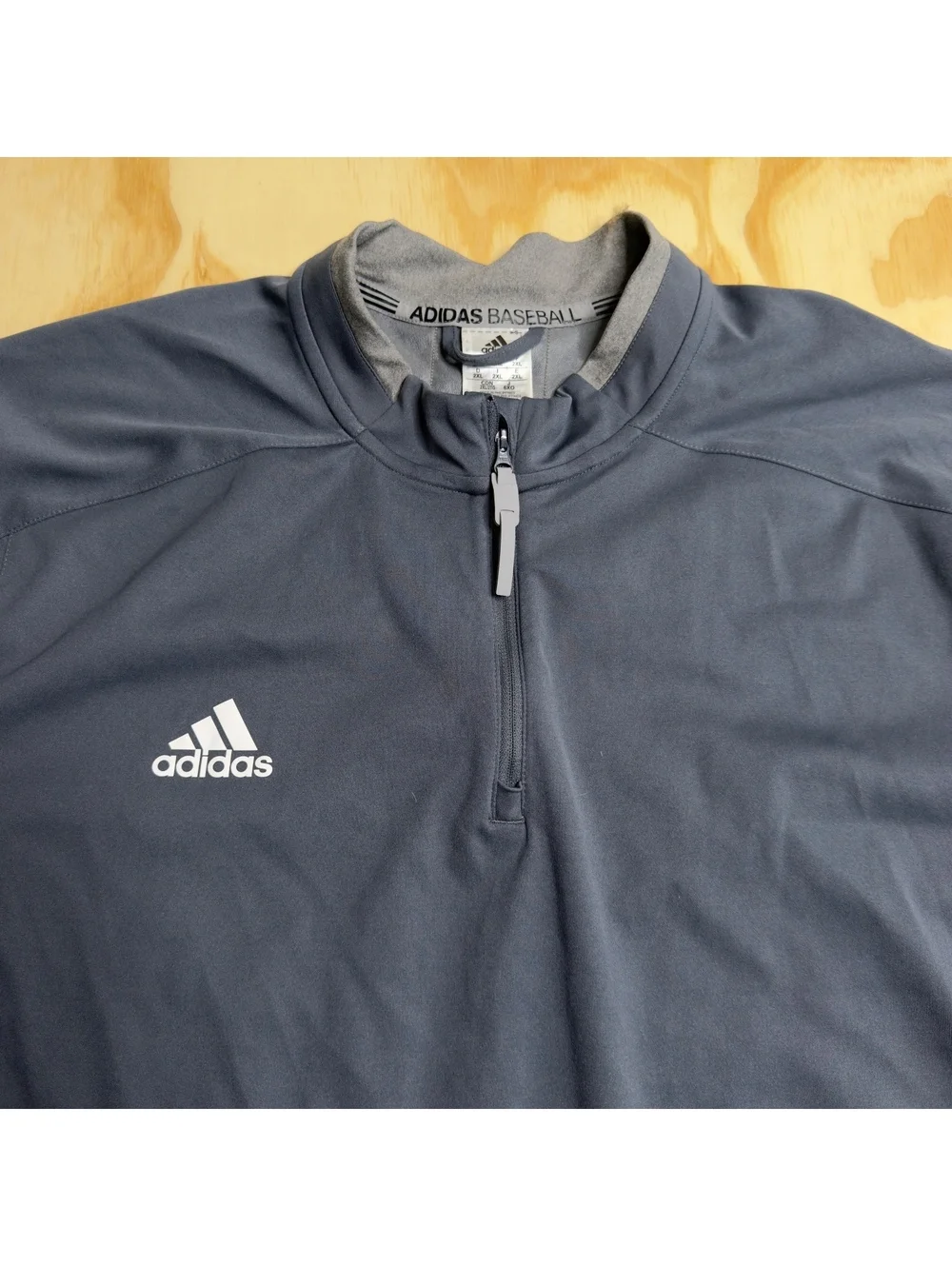 Adidas Performance Baseball 1/4 Zip Gray Longsleeve Pullover Size XXL